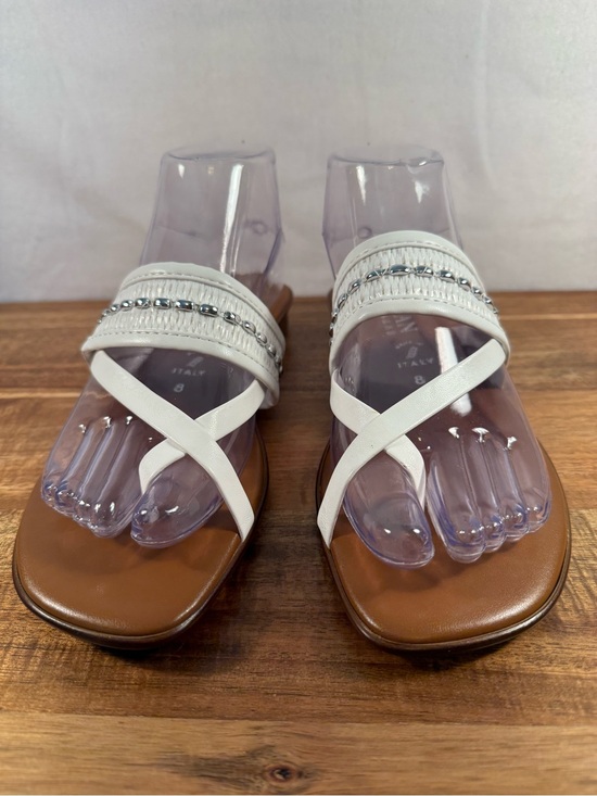 Italian Shoemakers Shoes - Italian Shoemaker Thong Slip-on Sandals White with Silver Size 8 NWOT